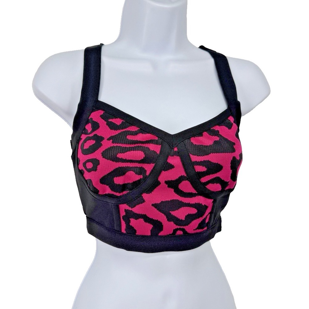 Pink Leopard Bustier Top popstar 90s Y2K Bratz cosplay costume Halloween S